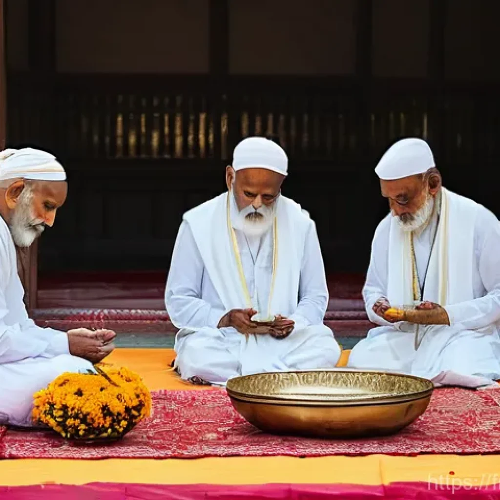 힌디어와 장례 문화 - **Prompt:** An ethereal and serene image depicting the Hindu ritual of purifying the deceased's body...